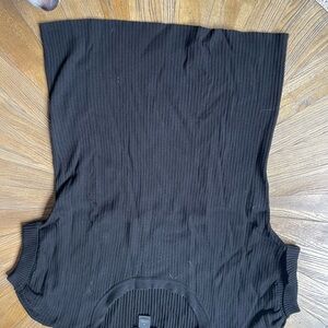 August Silk Black Ribbed Sleeveless Top